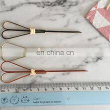 Bamboo Heart Looped Skewer Handle Barbeque Knotted Bamboo Fruit Sticks/skewer/picks thumbnail-4
