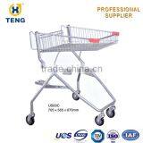 Red Wire Metal Shopping Trolley Price Classical Steel Material Shopping Trolley thumbnail-4