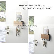Magnetic Wall Organizer-Key Hooks & Tray for Storage Metal Wall Magnetic Key Holder Organizer thumbnail-2