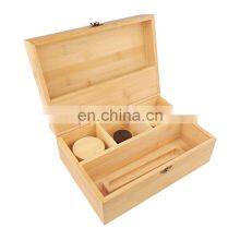 2 Airtight Containers Large Bamboo Stash Box WIth Sliding Rolling Tray thumbnail-4