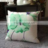 Chinese Watercolour Felt Flowers Printed 100% Cotton Large Cushion Cover thumbnail-2