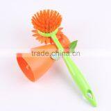 Multipurpose Flower Dish Scrub Cleaning Brush With Holder thumbnail-2