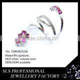 Jewelry Mood Rings With Ruby Stones Long Ring for Girls Fashion Finger Rings Silver 925 thumbnail-2