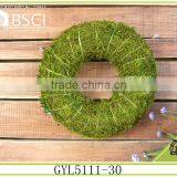 Handmade green grass wreath outdoor decoration