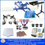 NS402-S Full Set Manual Carousel 4 Color 2 Station Bench Top Screen Prinitng Press Machine for T-shirt