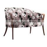 Floral Fabric Walnut Hotel Sofa XY3342 thumbnail-1