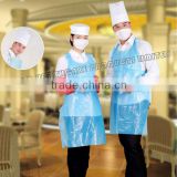 White blue green yellow red disposable PE apron