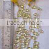 Faceted Almond Beads Lemon