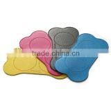 Multi-color Bone shape dog Non-slip eco-friendly PVC foaming cat bowl placemat waterproof backing