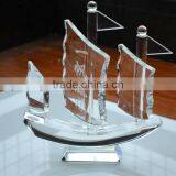 Clear Crystal Sailing Boat Figurine,antique Model Sailing Boat,decorative Glass Boats Quality Choice thumbnail-1