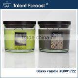 Wooden Cover 3-wicks Glass Candle, Clean Glass Cup Scented Votive Candle thumbnail-2