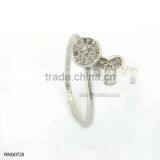 Fashion Double Crystal Diamond Wedding Split Ring For Girls thumbnail-4
