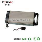 355*145*57mm electric bike battery 36v lifepo4 batteries lithium ion battery 36v 10ah rear carrier