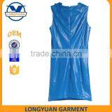 New Design Sleeveless Leather Dress for Office Lady thumbnail-2