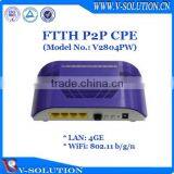 FTTH Solution Fiber Gigabit Uplink 4GEand WiFi Downlink P2P Optical Access CPE