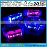 2016 Cheapest Led Gifts Happy Led Bracelets,Promotional Gifts Led Flashing Bracelets for Party Concert,bar,fesival thumbnail-5
