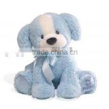 Best Lovely baby Blue Sitting Plush Dog Toys Puppy plush toys with ribbon