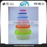 7 Sets Microwave Plastic Food Preserving Box, Container With Colorful Lid thumbnail-1