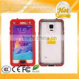 Red Shockproof Waterproof Case for Samsung Galaxy Note 4 Case With Button
