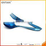 Blue PVD coating royal luxury stainless steel cutlery set