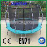 Import China Best selling Spring 13FT kids trampoline bed with safety net and ladder TUV-GS Aprroved SX-FT(E)6