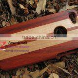 Red Wood and Maple Wood Mobile Phone Case For Iphone5 With Apple Logo Hole