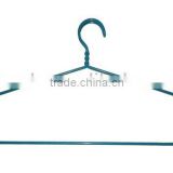 Small metal colourful wire kids coat hangers with clamps PF-E659
