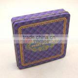 Square Make-up Cosmetic Tin Box With Hinged thumbnail-2