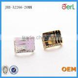 20mm Metal Sew on Button in White With Clear Crystals thumbnail-4