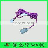 UL Fabric Lamp Cord With UL 2 Pin Plug 303 Switch and E26 Lampholder