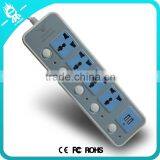 6 AC Multi-Outlets Surge Power Strip With Individual Switches & PSE Certification/Japan Standard