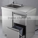 Stainless Steel Outdoor Sink Cabinet, With Stainless Steel Sink thumbnail-2