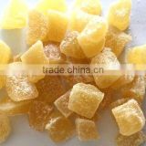 Dried ginger slices and cubes crystallized
