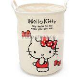 Foldable Laundry Basket Cotton Linen Toys Bin Basket Household Storage Organizer Cartoon Bottle