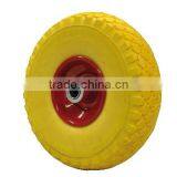 260x85mm Yellow PU Wheels Tyre Steel Rim Ball or Needle Bearing thumbnail-1