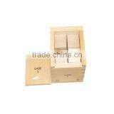Kids Educational Toys Froebel Gabe3 Wood Cube Square Combination Learning Education Tool thumbnail-2
