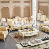 Concise Peachblossom Carving Leather Sofa Set thumbnail-1