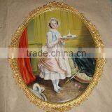 European Luxury Gold Plated Copper and Ceramic Art Painting, Wall Decorated Painting thumbnail-3