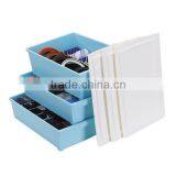 2014 New Colorful Plastic Waterproof Storage Box Set Socks and Underwear Box Design With Three Lid thumbnail-2