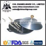 Smokeless Enamel Cast Iron Stove Wok With Metal Lid