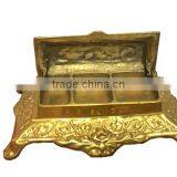 Vintage Brass Metal Ink Well With 3 Sections thumbnail-2