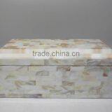 High End Quality Best Selling Eco Friendly White and Yellow Mother of Pearl Rectangle Box From Viet Nam thumbnail-1