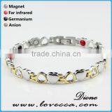 Supplier Stainless Steel Heart Shape Design Bio Magnetic Men's Energy Health Bracelet thumbnail-1