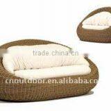 Round and Comfortable Rattan Outdoor Sofa thumbnail-1