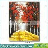 Abstract Red Tree Canvas Painting thumbnail-1