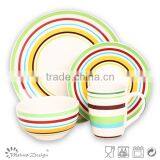 18pcs Colorful Stripe Cheap Ceramic Dinner Set Ceramic Cheap Ceramic Round Dinner Set thumbnail-5
