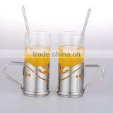 Glass Coffee Cup With Stainless Steel Hand thumbnail-1