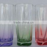 GH265 Glass Drinking Cup With Colorful Spray thumbnail-1