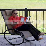 Patio Leisure Aluminum Tan Outdoor Rocking Chair With Headrest thumbnail-3