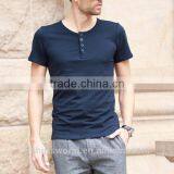 Custom mens 95 cotton/5 elastane slim fit blank baseball henley jersey t-shirt